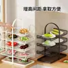 Estante de Preparación para Cocina, Escurridor de Platos de Escritorio, Estante de Bandeja de Ingredientes para Hot Pot Multicapa del Hogar, Estante de Almacenamiento para Tazones y Platos