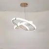 Lustre para Sala de Estar Bauhaus 6 Novel Minimalista Italiano Simples Alto Padrão Salão Luz Principal Dimmer de Três Cores