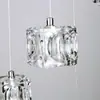 Lámpara de Araña Larga para Escalera de Lujo Ligero Moderna Simple para Sala de Estar Restaurante Dormitorio Lámpara de Araña de Cristal de Hielo de Lujo Ligero Postmoderno