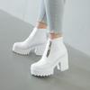 Botas Martin nuevas europeas y americanas para mujer, comercio exterior transfronterizo, talla grande, tacón de exportación, color sólido, cremallera, corte bajo, otoño e invierno, cortas, comercio exterior
