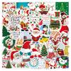 50 Adesivos de Natal Desenho Animado Fofo Feriado Manual Capa de Celular Cola Tablet Adesivos Decorativos à Prova d'Água