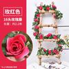 Decoración de arco de boda de ratán de rosa de simulación, paisajismo comercial con enredaderas que cubren la pared, flores artificiales al por mayor