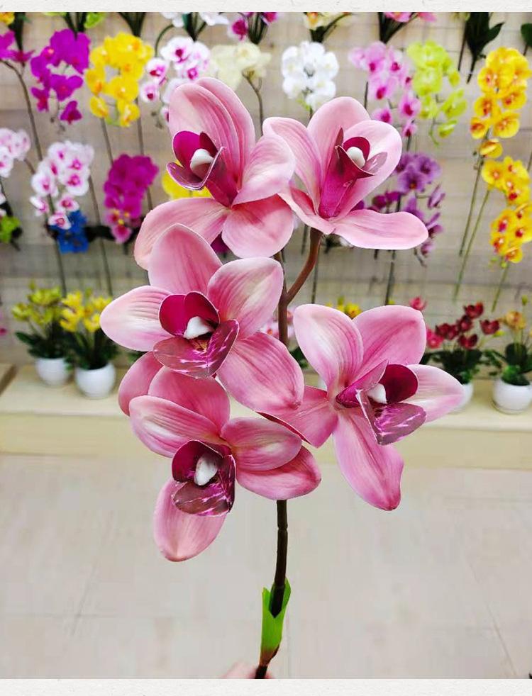 3D5头蕙兰,仿真花束,假花,家居装饰兰花,兰花