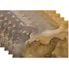 Jogos Americanos de Linho Transfronteiriços Tecido com Estampa de Mármore em Aquarela Nórdica Jogos Americanos Estilo Ocidental Jogos de Mesa Anti-Manchas e Isolantes Térmicos Itens em Estoque Transfronteiriços