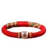 Pulsera de Cuerda Colorida Tejida a Mano con Hilo Rojo con el Buda del Año y las Doce Deidades Guardianas del Zodíaco