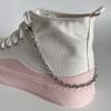 Cadena para zapatos con colgante de corazón hueco de acero de titanio de doble capa estilo dulce genial punk diseño de cadena de acero inoxidable cadena para zapatos Nueva Moda
