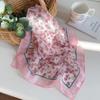 Pañuelo de cabeza floral de algodón y lino para mujer 2024 Primavera, Diadema de estilo pastoral de alta gama, Bufanda de seda, Pañuelo triangular de protección solar fresco para el día a día
