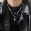 Collar de Doble Capa con Cruz, Estrella Personalizada, Estilo Minimalista, Diseño de Moda y Único, Hip-Hop de Nicho, Versátil y Moderno