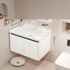 Gabinete de baño de aluminio de panal engrosado con lavabo de cerámica integrado y unidad de tocador