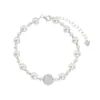 Pulseira de Prata de Lei S925 com Pérola e Água-Marinha Feminina Nicho Luxo Acessível Elegante Versátil Nova Joia de Mão