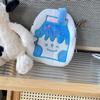 Bolsa de peluche redonda con cremallera para niña, colgante con barra trasera, bolsa de almacenamiento, monedero para niños, bolsa creativa de dibujos animados LQB06