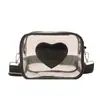 2026 Moda PVC Verano Transparente Tendencia Personalidad Nuevo Simple Corazón Casual Correa Ancha Bolso Cruzado al Hombro para Mujer