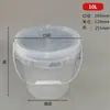 Cubo de plástico redondo cuadrado portátil 2L transparente grado alimenticio PP cubo de yogur 1L cubo de arroz engrosado especificaciones de juguete ordenadas