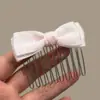 Pente invertido requintado e fofo para penteados estilo princesa, presilhas laterais para cabelo para mulheres, acessórios de cabelo com laço estilo coreano e presilhas de cabelo da moda para estilizar e arrumar fios soltos