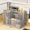 Porta-Canetas para Mesa de Escritório, Adequado para Estilo Simples, Multifuncional, Caixa Organizadora Porta-Canetas de Papelaria com Grade Simples para Estudantes