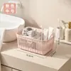 Cesta Organizadora Estilo Nórdico para Mesa de Escritório, Lanches e Cosméticos com Alça tipo Rattan, Cesta de Armazenamento para Banheiro e Artigos de Higiene Pessoal