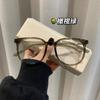 Nuevas Gafas de Sol de Marco Grande Espejo Liso Personalidad de Moda Unisex Retro Modernas Ins Anti-Luz Azul Sin Graduación Venta al por Mayor