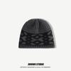 Gorro de Punto Rombo Celebridad de Internet para Mujer Otoño e Invierno 2024 Nuevo Gorro Frío Cálido a Prueba de Frío Protección para Orejas Gorro de Lana para Rostro Pequeño
