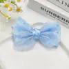 Leve Semi-transparente Estampa Floral Laço de Organza DIY Artesanal Acessórios de Cabelo Broche Roupas Caixa de Presente Acessórios Decorativos