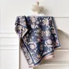 Bufanda Jacquard Floral de Estilo Étnico Imitación Cachemir, Chal Exterior Cálido y de Moda en Color Contrastante, Bufanda a Prueba de Frío para Otoño e Invierno para Mujer