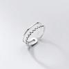 Anillo fino de doble capa fresco temperamento coreano damas dulce plata 925 chapada cuentas irregulares de luz anillo abierto