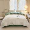 Juego de Ropa de Cama para Dormitorio de Estudiante Individual de Otoño e Invierno de Cuatro Piezas, Juego de Tres Piezas, Funda de Edredón de Una Pieza, Algodón de Aloe Vera