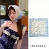 Pañuelo de cabeza estampado retro americano para mujer, pañuelo cuadrado fino de verano 2026, pañuelo de cabeza para festival de música hip-hop, pañuelo de seda para chica popular
