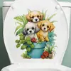 Pegatinas de Pared Autoadhesivas para Macetas de Perrito Lindo de Dibujos Animados Pegatinas para Refrigerador para Pared de Fondo de Habitación Pegatinas de Decoración para Inodoro ZN3191C