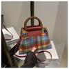 Bolso de Mano para Mujer Nueva Llegada Estilo Coreano Moda Bolso Concha 2024 Otoño Nicho de Alta Gama Touche Cuadros Bolso Cruzado