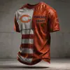 Site Independente Nfl Camiseta Masculina de Manga Curta Nova Série Estampa Digital 3D Gola Redonda Time de Futebol Fábrica de Origem