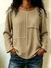 2026 Sitio Independiente Europeo y Americano Amazon Moda Femenina Otoño/Invierno Nuevo Cuello Redondo Patchwork Casual Holgado Manga Larga Top