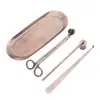 Herramientas para Velas de Aromaterapia Bronce Rojo Cubierta para Mecha de Vela Cortador de Mecha de Vela Gancho para Mecha de Vela Bandeja de Metal Accesorios Venta al por Mayor