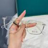 Nuevas gafas de moda para miopía TR con protección contra la luz azul, espejo plano, montura cuadrada pequeña coreana para mujeres, estudiantes, miopía, terminada al por mayor.