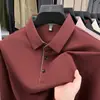 Nueva Camisa Polo de Primavera para Hombre Camiseta de Manga Larga Color Sólido Cuello Solapa de Color Sólido Camiseta Holgada de Moda para Hombre Camisa de Capa Base para Hombre