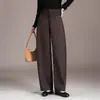 Pantalones anchos de pierna recta con curva de moda para mujer, nuevo modelo otoño 2026, diseño de cintura alta, pantalones largos casuales holgados con una bonita caída.