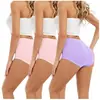 [Paquete de 3] Ropa Interior de Encaje para Mujer Talla Grande de Comercio Exterior de Aliexpress Color Sólido Bragas de Cintura Alta Versión Europea y Americana Grande