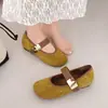 Zapatos retro de mujer estilo francés con suela blanda y que aumentan la altura, nuevo modelo principios de otoño 2026, elegantes zapatos Mary Jane para ir al trabajo con cierre de velcro
