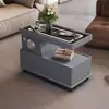 Mesa de Centro Móvil para Apartamentos Pequeños, Gabinete Lateral Moderno Minimalista, Sala de Estar de Lujo Ligero, Carrito Lateral Minimalista Estilo Italiano para Sofá Nuevo