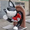 Escultura Grande de Fibra de Vidrio de Dibujos Animados Escultura Personalizada de Niña Danzante del León Chino Adornos de Decoración para Exteriores de Centros Comerciales