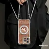 Capa estojo suporte de pônei de seda adequada para capa de telefone Apple 17pm, iPhone 18 com cordão de quatro cantos, 16 pele de cordeiro, 14 silicone