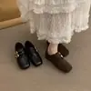 Hebilla de Cinturón Retro Francesa, Zapatos Birkenstock de Suela Blanda, Zapatos de Algodón Cálidos Forrados de Lana, Mocasines, Zapatos Individuales para Mujer