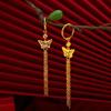 Vietname Areia Ouro Vintage Borboleta Borla Brincos Brincos Latão Banhado a Ouro Casamento Étnico Mulheres Brincos Borboleta Brincos