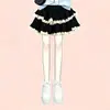 Conjunto de verão novo estilo universitário com top de manga curta dopamina e saia de renda em camadas estilo coreano para meninas