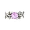Deseo una venta caliente nuevo anillo de compromiso de hoja de olivo de princesa europea y americana anillo de diamante de circón azul joyería al por mayor