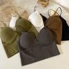 Chaleco de tirantes franceses con almohadilla para el pecho, ropa interior de una pieza con hilo de chica sexy, sujetador de pecho con base sexy para mujer