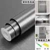 Película de Metal Cepillado para Puertas de Ascensor Decoración Adhesiva Autoadhesiva Plata Acero Inoxidable Cabina de Ascensor Color Cambiante para Refrigerador
