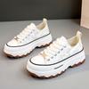 [Personalizado] Br318 Novos Sapatos de Lona Femininos 2024 Primavera e Verão Respiráveis Sapatos Femininos Estampados Aumentados Estilo Coreano Casual