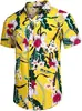 Nueva Camisa Casual Holgada Estilo Hawaiano con Estampado Floral Juvenil