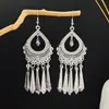 Selección PremiumAretes de Plata Imitación Étnica, Aretes de Estilo Étnico, Aretes Largos con Borlas de Atracción Turística