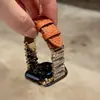 Pulseira de Couro Irregular com Cravação de Diamantes Adequada para Xiaomi 10Pro com Padrão Lichia, Compatível com 8/10Pro Redmi 654 Pulseira de Relógio